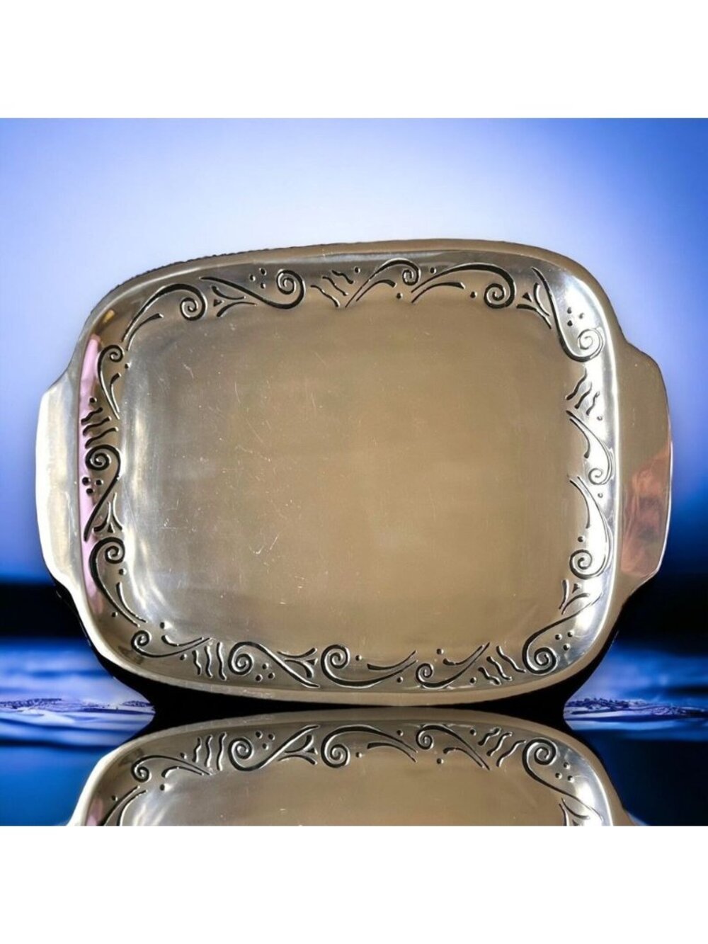 Vintage Lenox Spyro Handcrafted Serving Tray Intricate Scrollwork Design